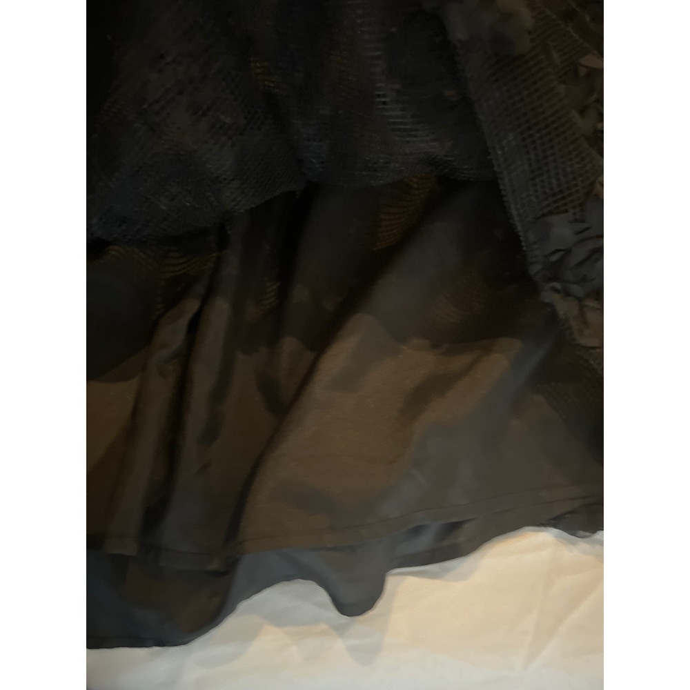 Worthington Woman Black 3D Rosette Floral Mesh Mini Skirt Plus Size 24W Zipper - Picture 3 of 7